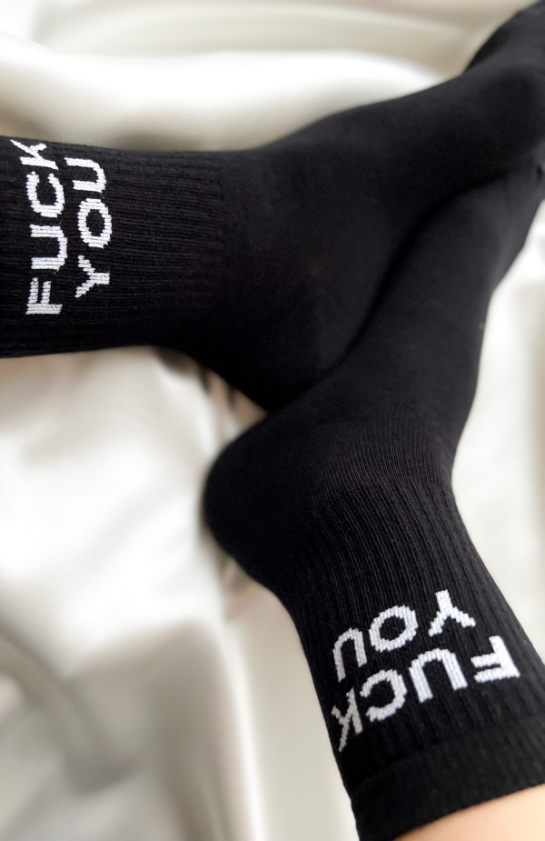 Дамски чорапи F*CK YOU/ черни