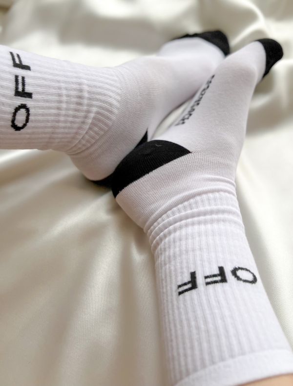 Дамски чорапи "OFF"/ бели