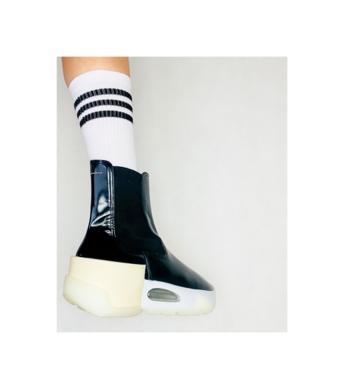 Дамски чорапи с ленти в черно/ дълги