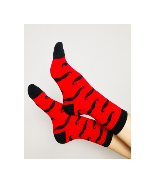Детски чорапи "MUSTACHE"/ червени