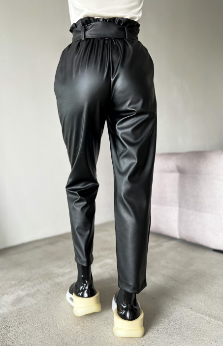 Кожен панталон "PURA"/ черен