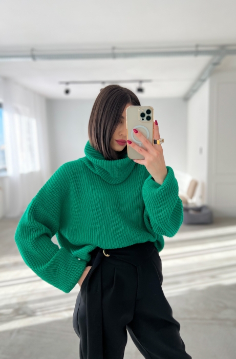 Пуловер "MELANIA"/  тревисто зелено