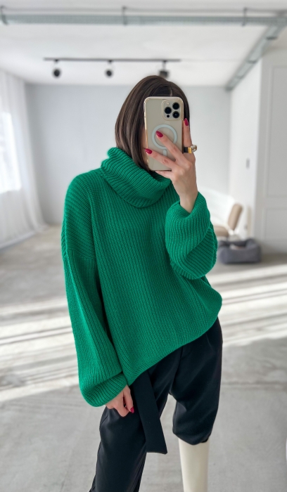 Пуловер "MELANIA"/  тревисто зелено